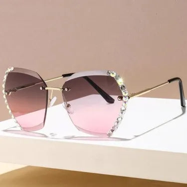 2023 Novos óculos de sol retrô Diamond sem armação grandes Abelha (anti-luz azul, proteção para os olhos)