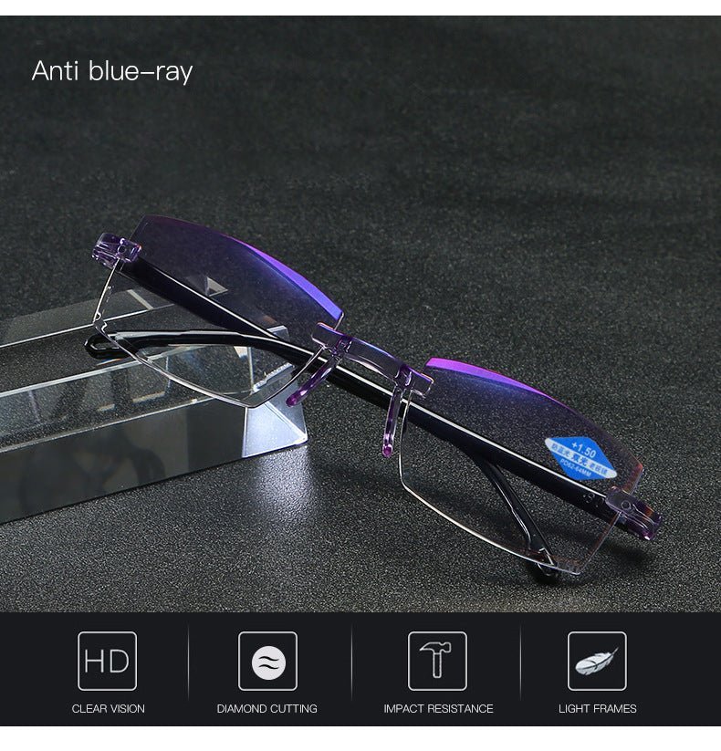Γυαλιά Anti-Blue Sapphire Υψηλής Σκληρότητας, Προοδευτικά Γυαλιά για Μεγάλη και Κοντινή χρήση, Διπλά Γυαλιά Ανάγνωσης