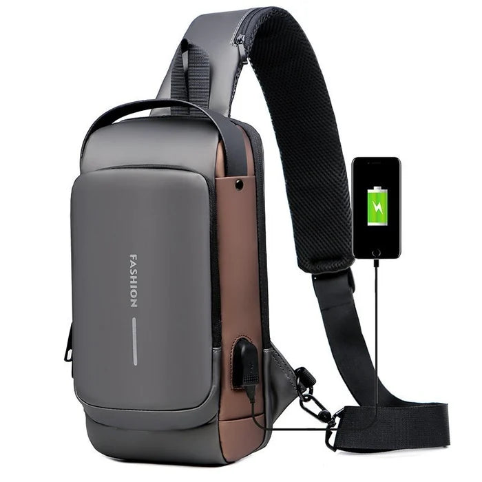 Αθλητική σφεντόνα με αντικλεπτική τσάντα ώμου φόρτισης USB