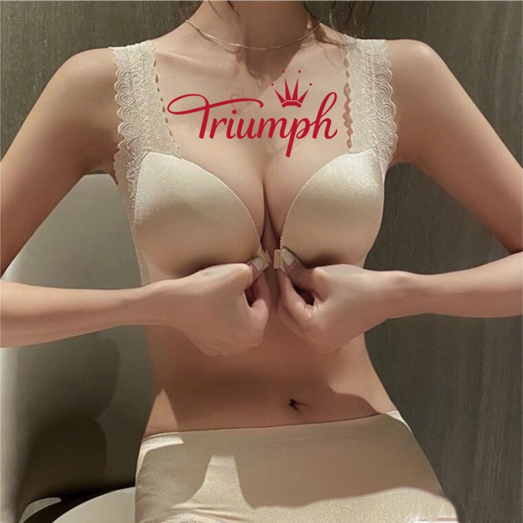 Triumph-Γυναικείο άνετο σουτιέν με μεγάλο κουμπί μπροστά χωρίς ραφή [M-5XL]