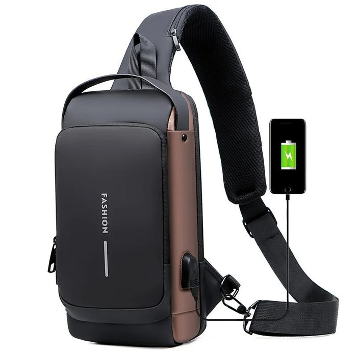 Αθλητική σφεντόνα με αντικλεπτική τσάντα ώμου φόρτισης USB