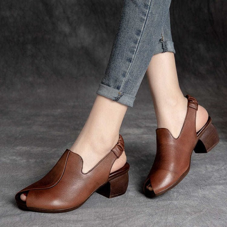【35-41】 Άνετα παπούτσια με χοντρό τακούνι για γυναίκες