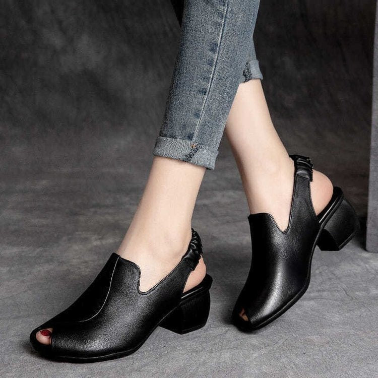 【35-41】 Άνετα παπούτσια με χοντρό τακούνι για γυναίκες