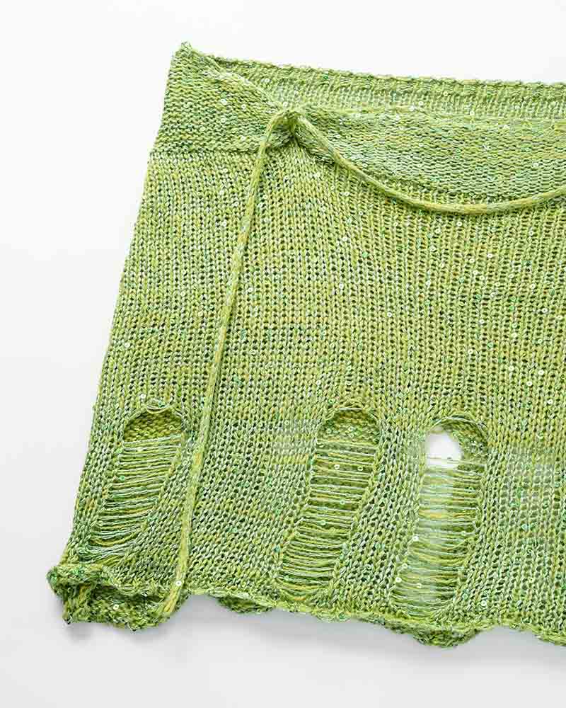 Εκθαμβωτικό Crochet Short Skirt Co Ord Σετ